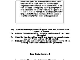 Exam for Unit 2 BTEC Health and Social Care level 3 NEW SPEC