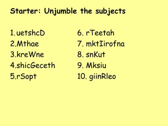 School Subjects and Opinions