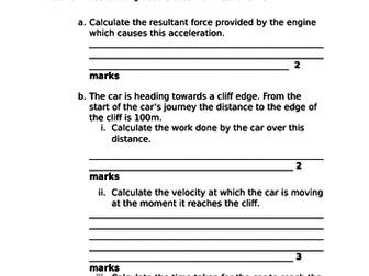 GCSE 9-1 Acceleration Formula Practice