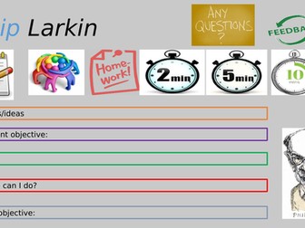 Philip Larkin poetry 'Whatever Happened' and 'No Road' lesson