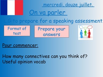 French studio 1 Module 4 Speaking preparation