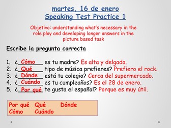 Spanish GCSE Speaking Test Revision 1 (Edexcel - new GCSE)