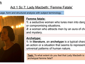 Macbeth Act 1 Sc 7 Lady Macbeth as Femme Fatale