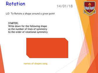 Rotation 90 180 270 degrees,  first  lesson for weaker students.