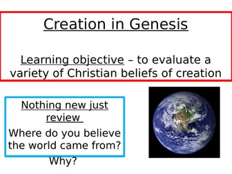 AQA GCSE Religious Studies Spec A - Creation (Christianity)