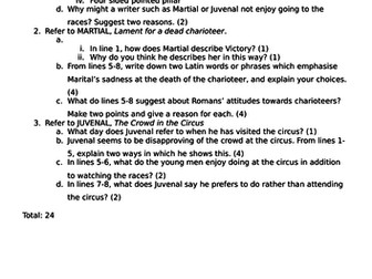 EDUQAS GCSE Latin - A Day at the Races - Martial and Juvenal