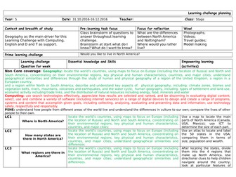 Year 5 Medium-term plan for North America
