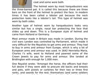 What weapons were used in the English Civil War?