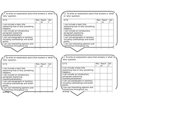 Explanation Writing Checklist