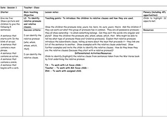 Relative Clauses relating to War Horse