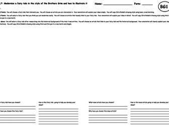 The Brothers Grimm Art project - Literacy and Art