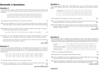 Bivariate Data 2 - Spearman's Rank Correlation (OCR MEI Statistics 2)