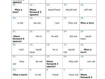 contractions board game