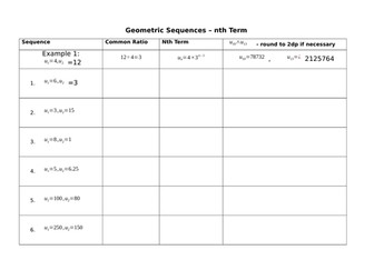 Geometric sequences - using the explicit formula