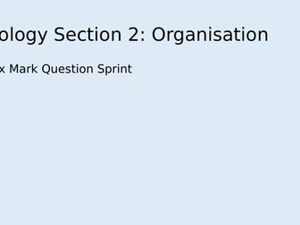 AQA Trilogy, Biology Unit 2 Organisation - Six Mark Question Lesson with Answers