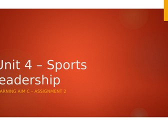 BTEC Sport L3 presentation - Unit 4 Learning Aim C