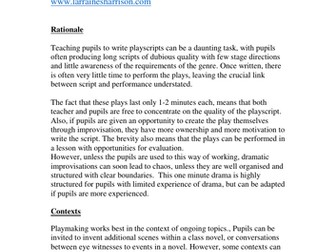Writing Plays KS2: THE 1 MINUTE PLAYSCRIPT