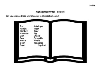 Alphabetical Order - Animals