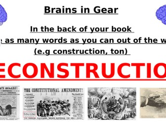 Reconstruction- the early days