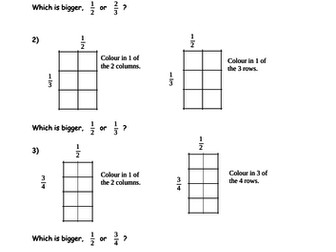 Basic comparing fractions worksheet