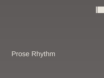 Rhythm and Syntax in Prose
