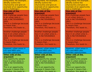 Structure strip Urban Issues and Challenges  AQA practice question