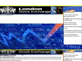 Multiplying by 10,100 and 1000 stock exchange game