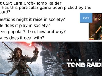 Tomb Raider Introduction: AS Media Studies CSP