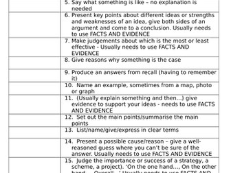 AQA Geography command word definition and example match up worksheet