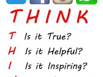 THINK - poster for safe and kind online use