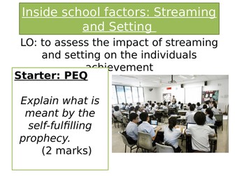AQA A level Sociology- Education: Streaming and setting with practice exam question