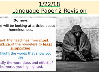 AQA Language Paper 2 - Q1 & Q2 - Homelessness