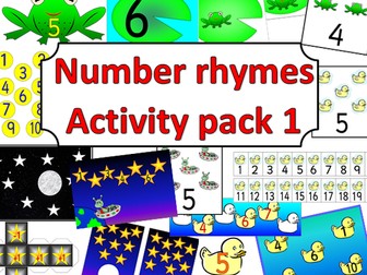 Number Rhyme activity pack 1- three popular counting rhymes- frogs, ducks, space men