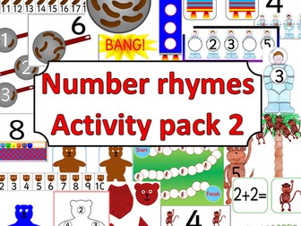 Number Rhyme activity pack 2- four popular counting rhymes- sausages, astronauts, monkeys, ten bed