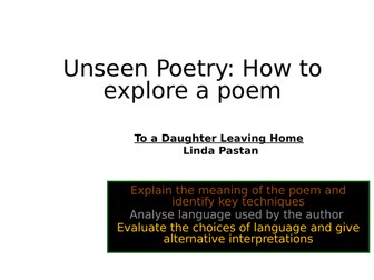 Unseen poetry lesson