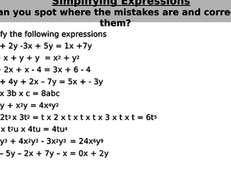 Simplifying Algebraic Expressions