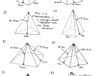 Surface area of Pyramids and Frustums (No Pythagoras')