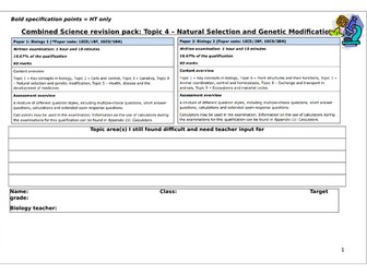 Edexcel GCSE (9-1) Topic 4 Biology intervention/revision packs