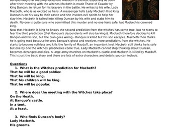 Macbeth Question worksheet