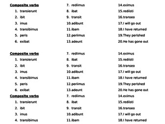 KS 3 Latin 'eo' Verb and Composites
