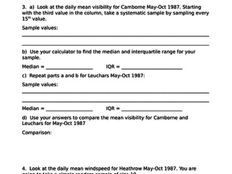 Edexcel Large Data Set Activities | Teaching Resources