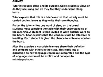 Slang - Meaning and usage