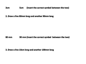 Year 3 Length  activities. Comparing lengths and problem solving activities with length