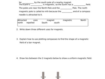 Edexcel 9-1 Magnets and magnetic induction foundation revision quiz