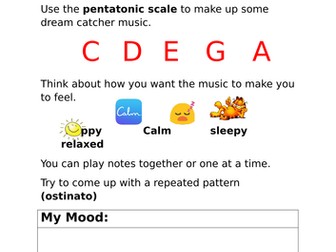 Dreamcatcher Mood Music Composition sheet