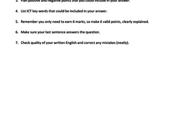 ICT GCSE Example 6 mark exam question written answer
