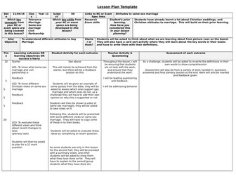 GCSE Religious Studies- Attitudes to same sex marriage
