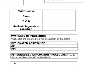 Personal emergency evacuation plan (SEND)
