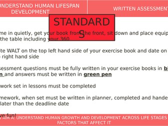 BTEC Tech Award in Health and Social Care L1&2 - Physical Development