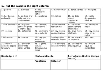 Medio ambiente  y barrio + key